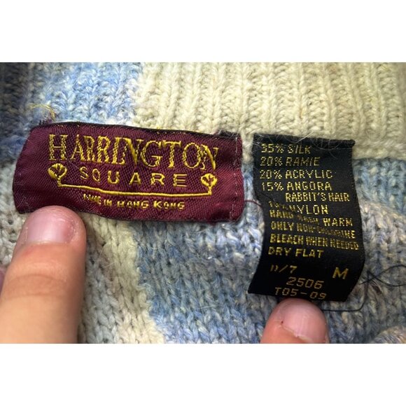 Harrington Square Silk & Angora Patchwork Sweater M - Picture 2 of 7